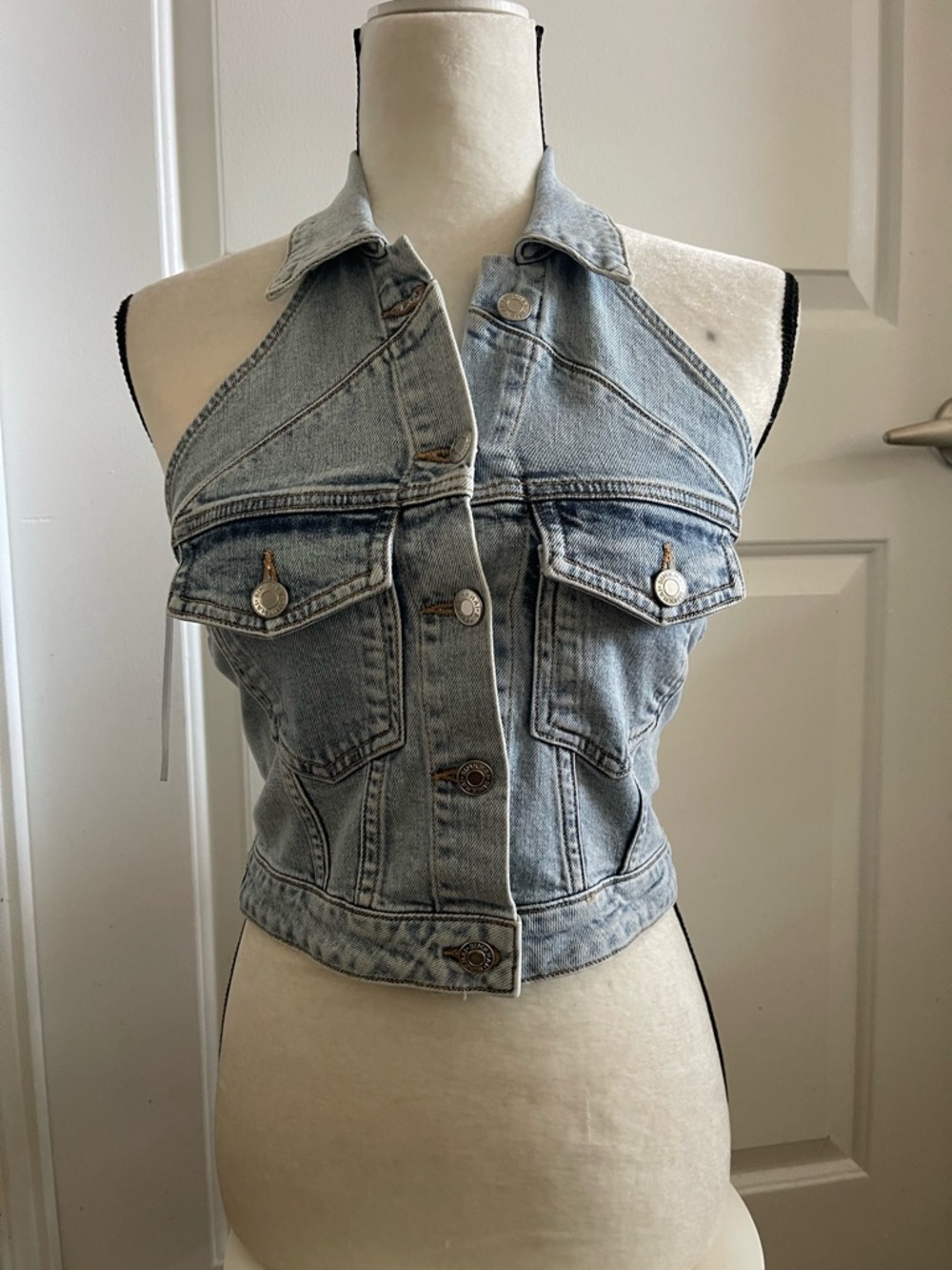 Simkhai Lincoln Denim Halter Top